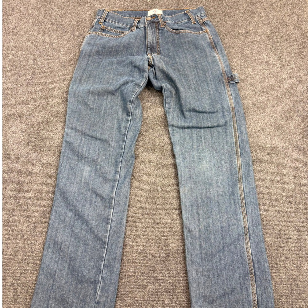 Insulated Gear Carpenter Jeans Mens 32x34 Blue Cotton Flannel Lined Workwear
